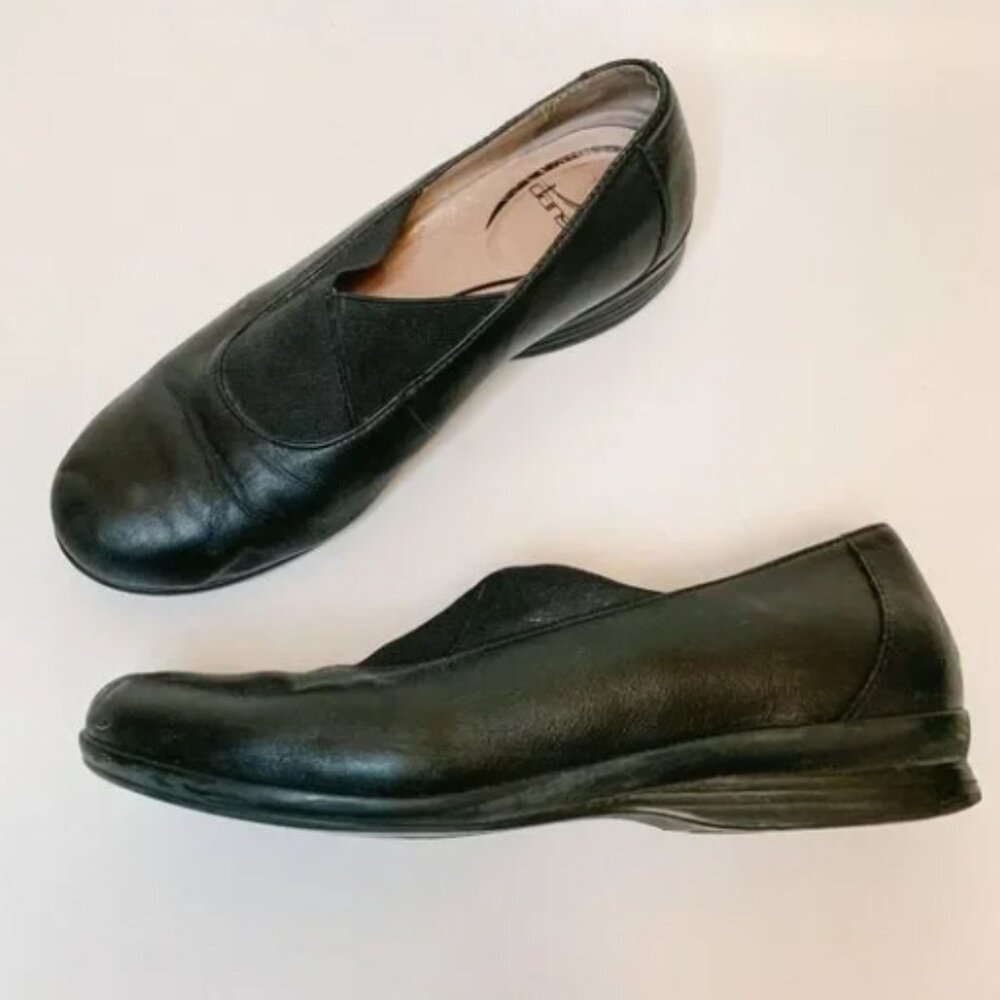 Dansko Ann Black Leather Rounded Toe Loafers - EU 38 (US 7.5-8)